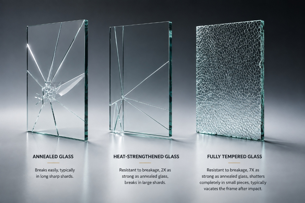 Glass Breakage Comparison: Annealed Glass vs Heat-Strengthened Glass vs Fully Tempered Glass